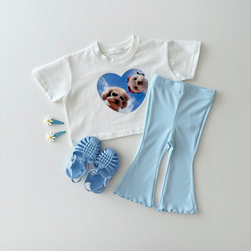 【BABY&KID】夏新作 ハートアニマル柄TシャツSK090804