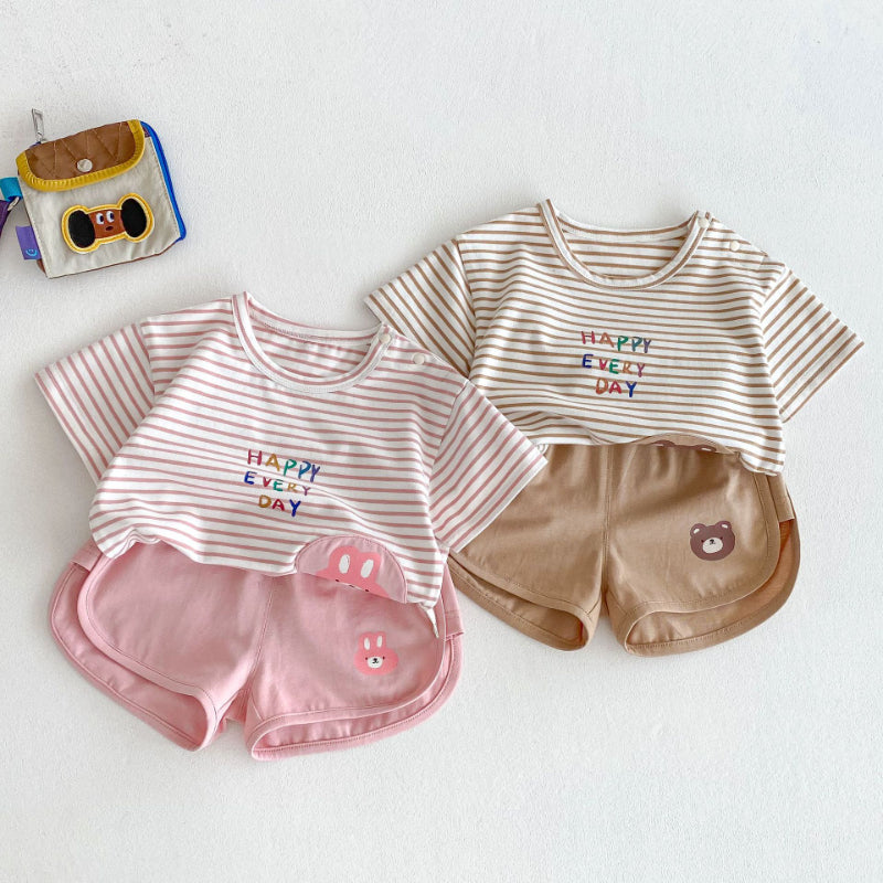 【BABY&KID】夏新作 Happy every dayボーダーセットアップSK070215