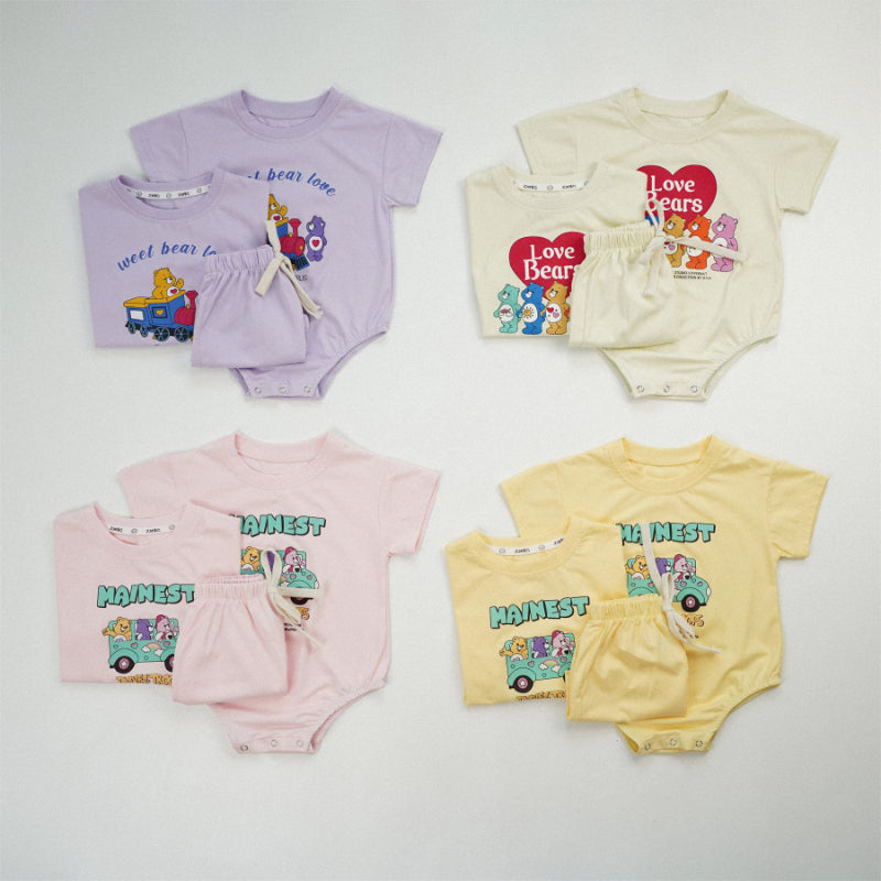 【BABY】夏新作 LOVE BEARSロンパースSK082201