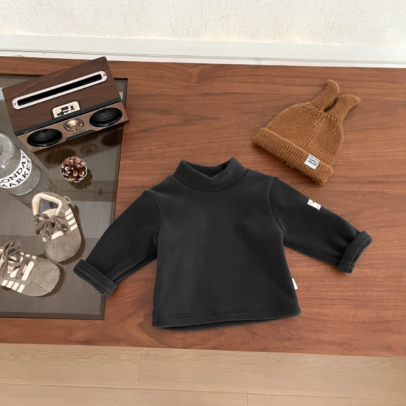 【BABY&KID】冬新作 両面フリース袖ワッペントップスSK102327
