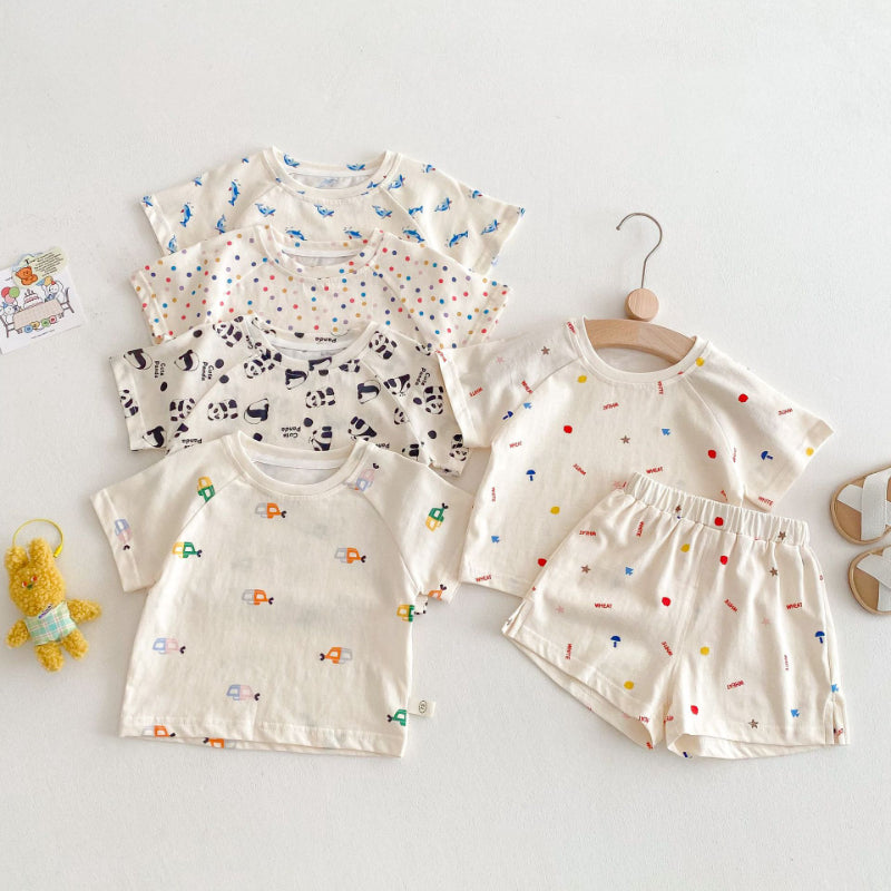【BABY&KID】夏新作 総柄カジュアルセットアップSK072008