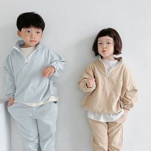 【BABY&KID】ハイネック暖かいオシャレセットアップSK030314