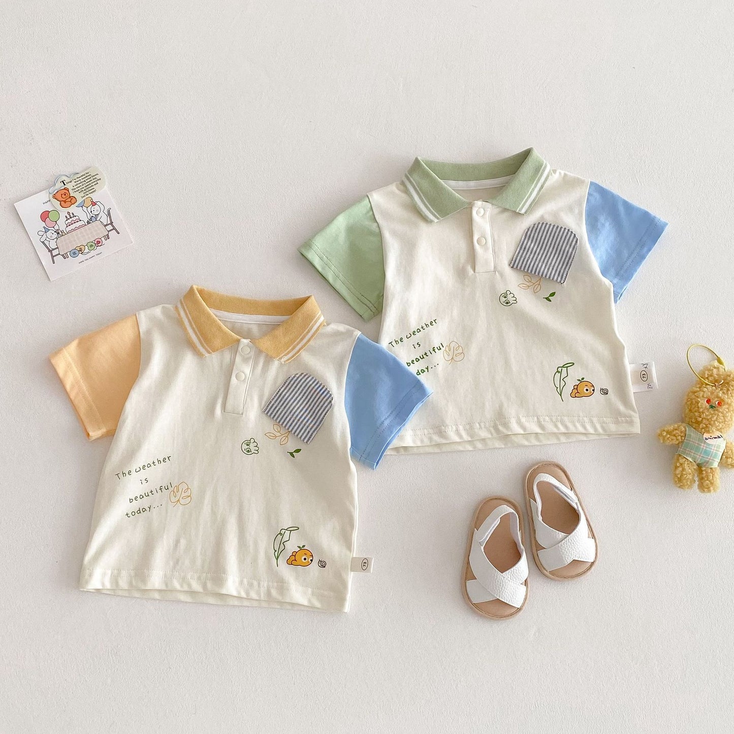 【BABY&KID】夏新作  カラーバリPOLOTシャツSK061809