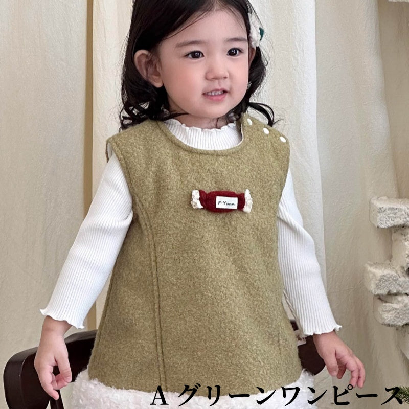 【BABY】冬新作 プリンセス風ケープ、ノースリワンピSK102131