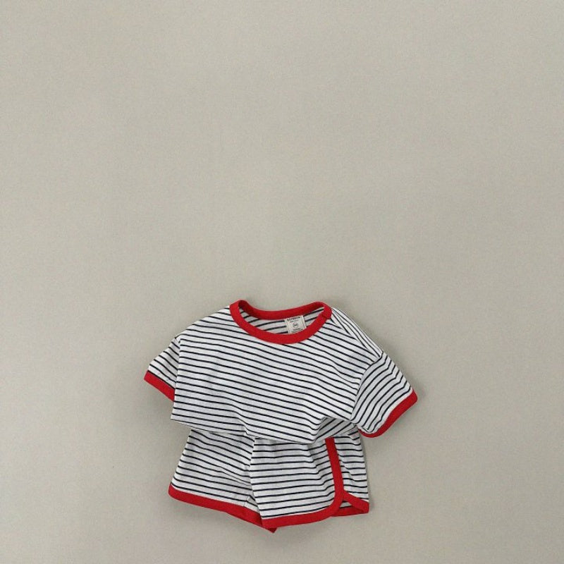 【BABY&KID】夏新作 キュートなボーダーセットアップSK080211