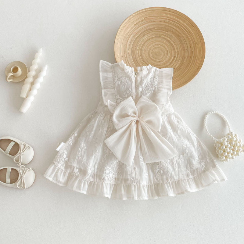 【BABY&KID】夏新作 無地レース刺繍ワンピースSK070510