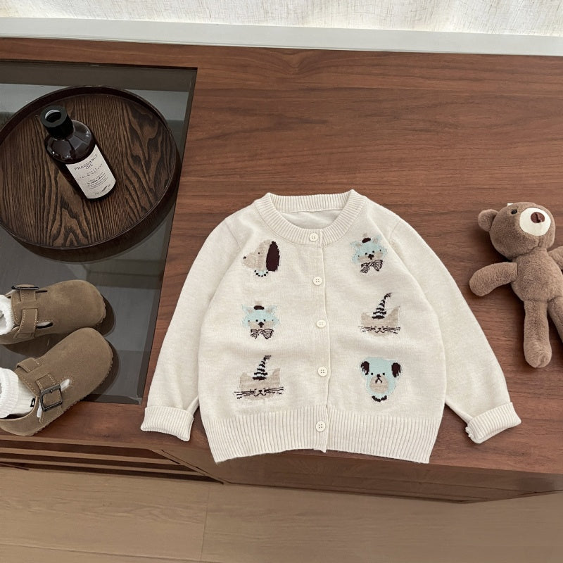 【BABY&KID】韓国風カートゥーンニットカーディガンSK101823