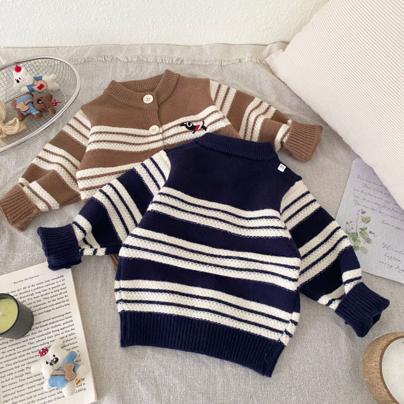 【BABY】ボーダーニットカーディガン&ニットパンツSK092902
