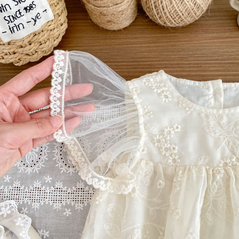 【BABY】夏新作 ジャガード刺繍ロンパースSK081603