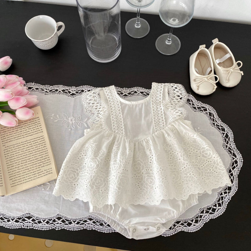 【BABY】夏新作 アイレット刺繍ロンパースSK010222