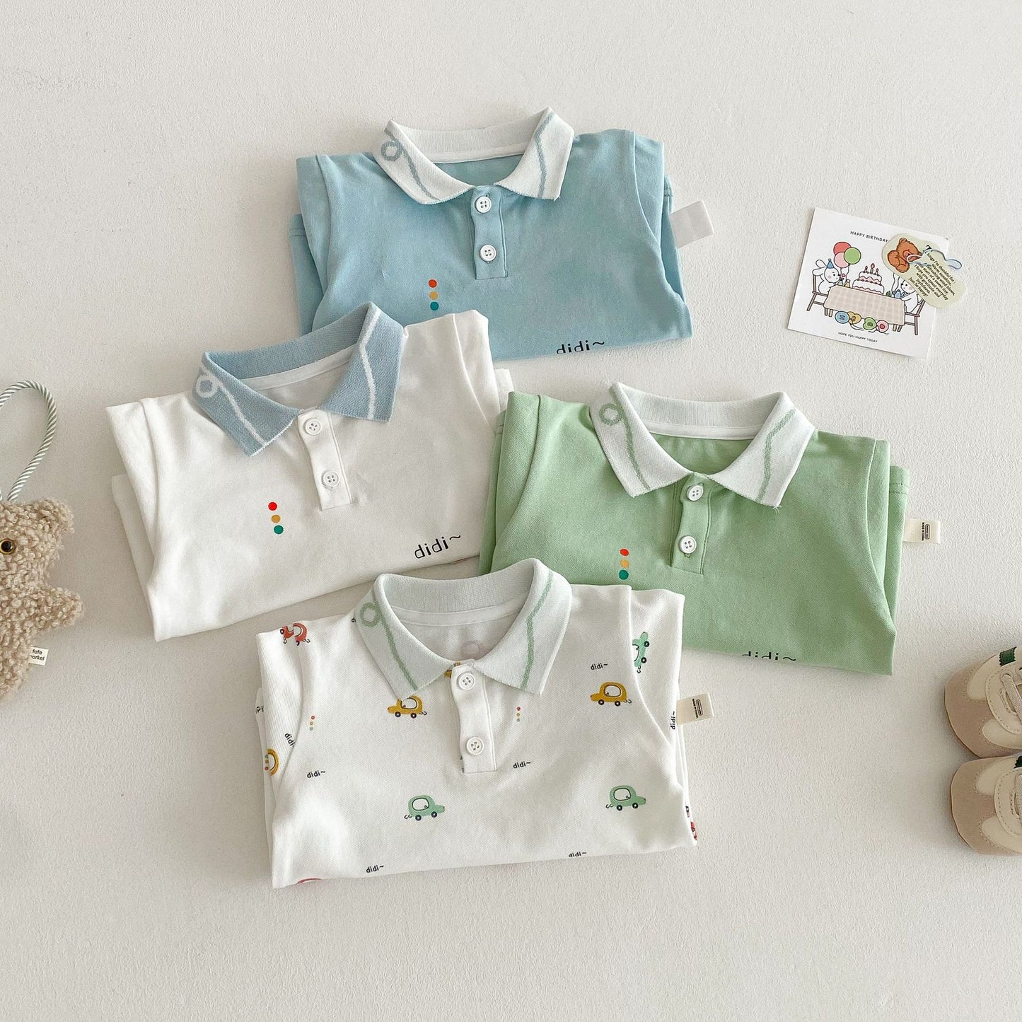 【BABY&KID】夏新作 車柄POLOシャツSK062323