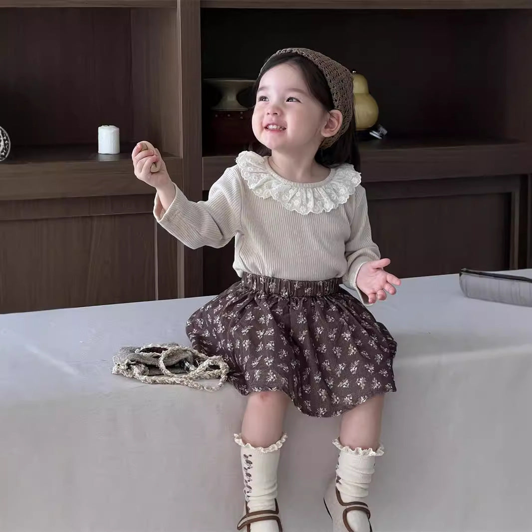 【BABY&KID】レース襟トップス、スカートSK021502