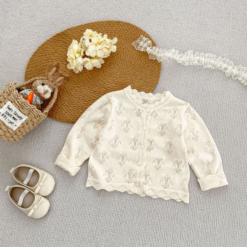 【BABY】夏新作 透かし編み冷房対策カーディガンSK091003