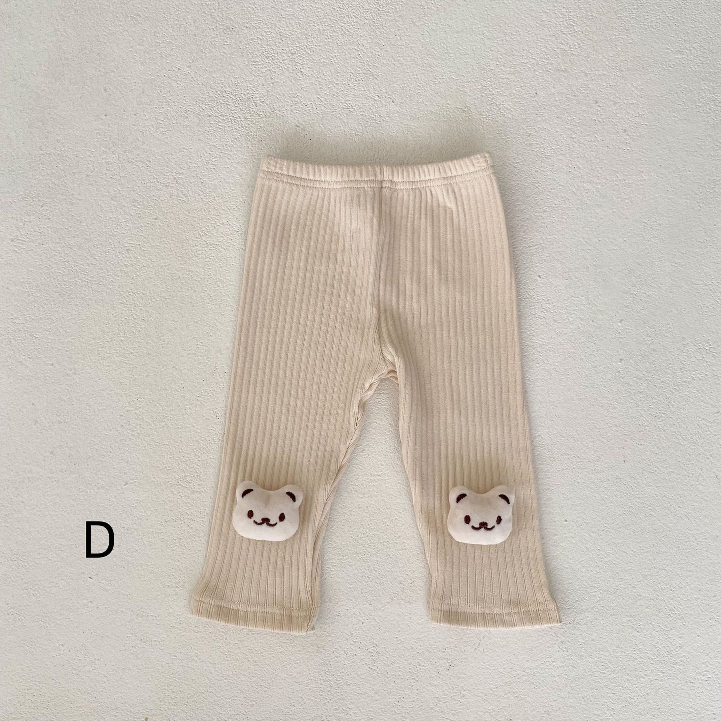 【BABY&KID】クマ柄ベスト、カジュアル無地トップス、クマ柄レギンスSK022218