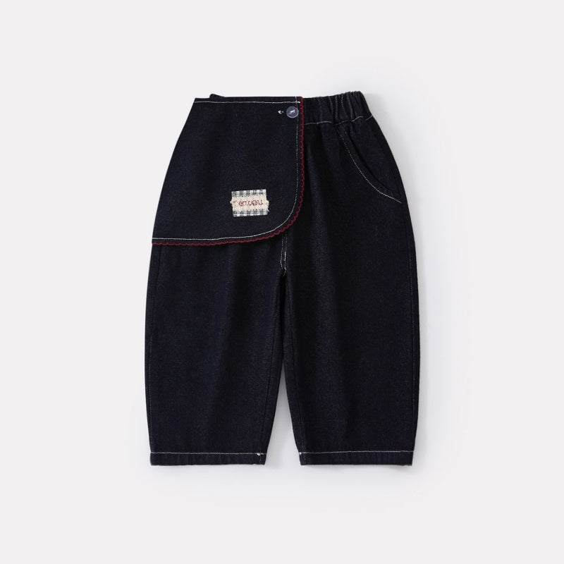 【BABY】ポケット付きニットカーデ、デニムパンツSK102226