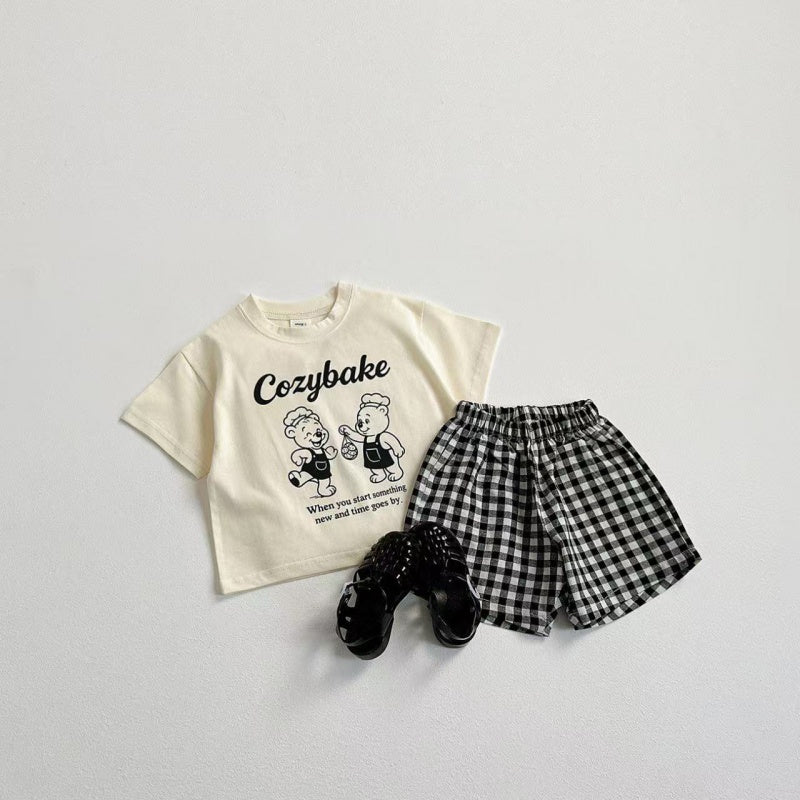 【BABY&KID】夏新作 キャラクター英字セットアップSK080216