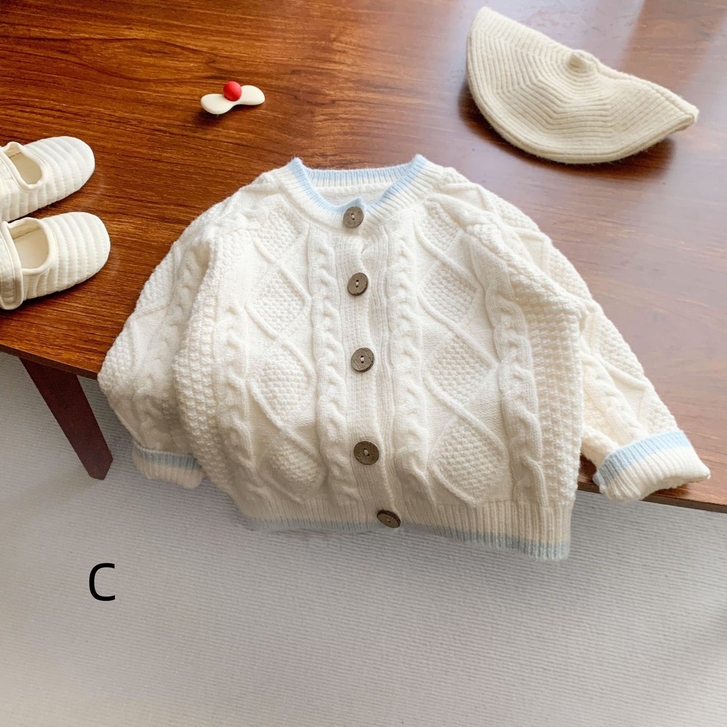 【BABY&KID】パステルカラーニットカーディガンSK022202