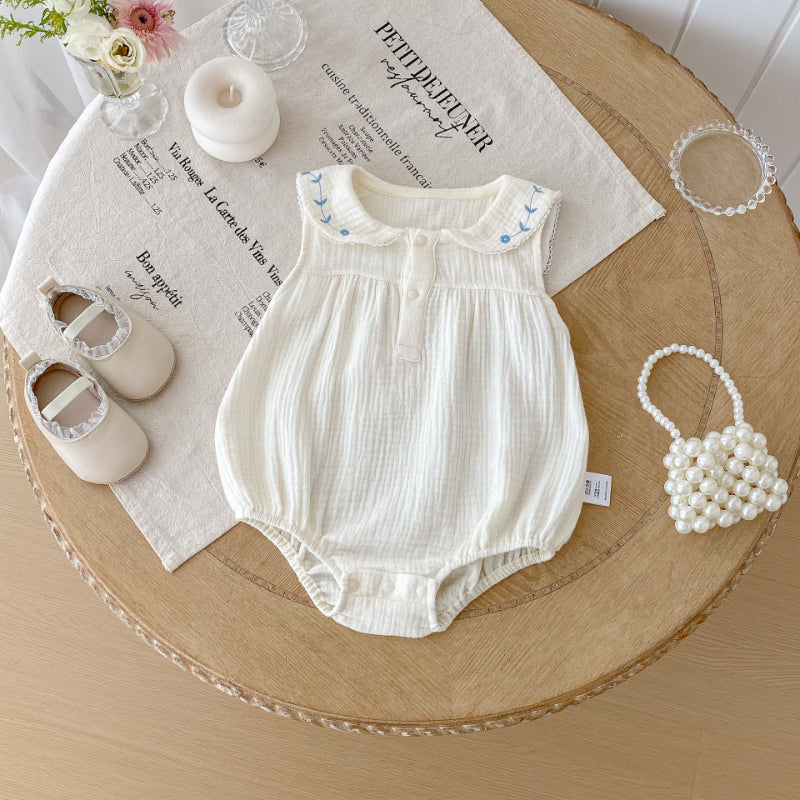 【BABY】夏新作 くま刺繍ロンパースSK092207