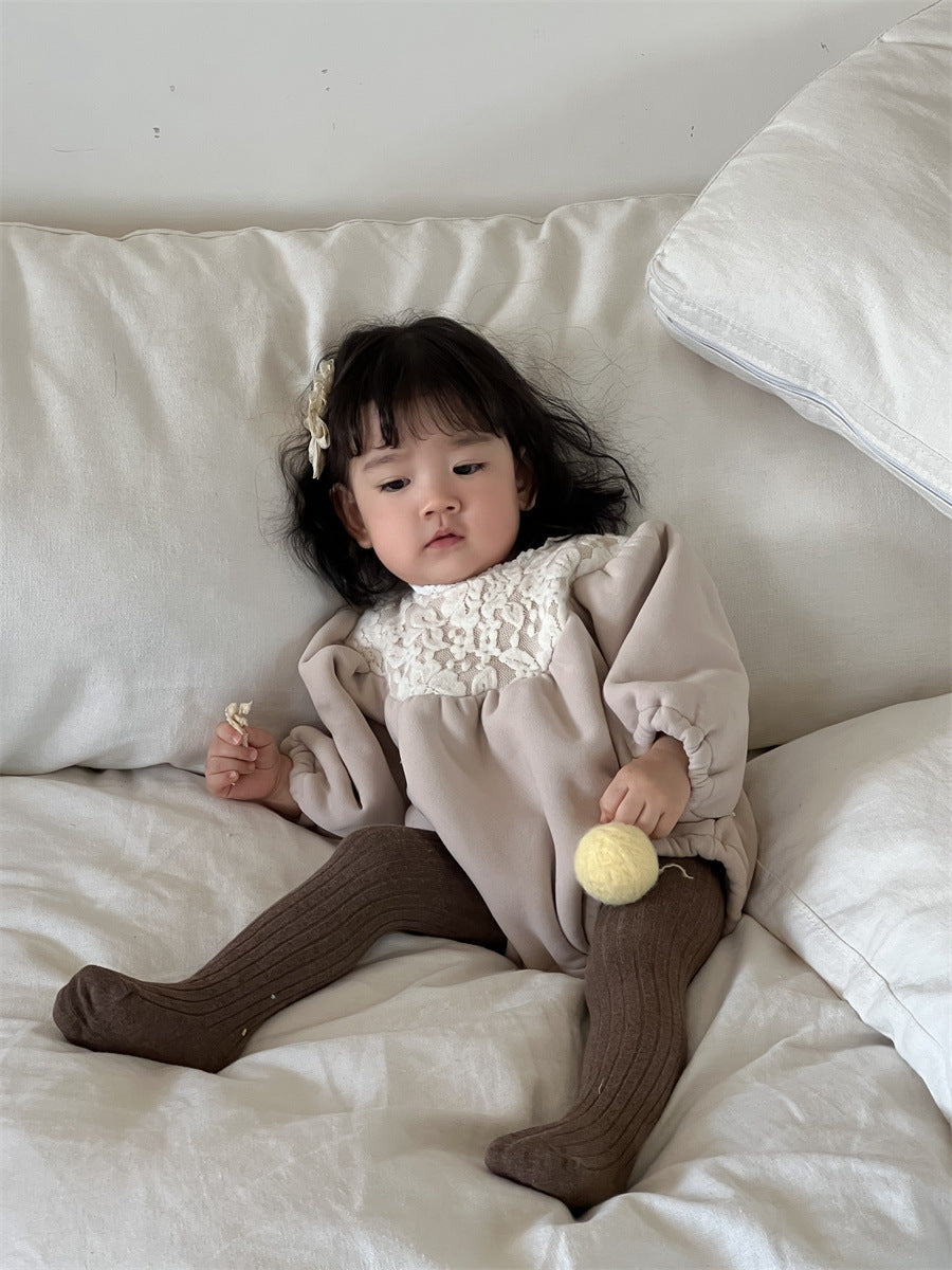 【BABY】厚手レースロンパースSK012410