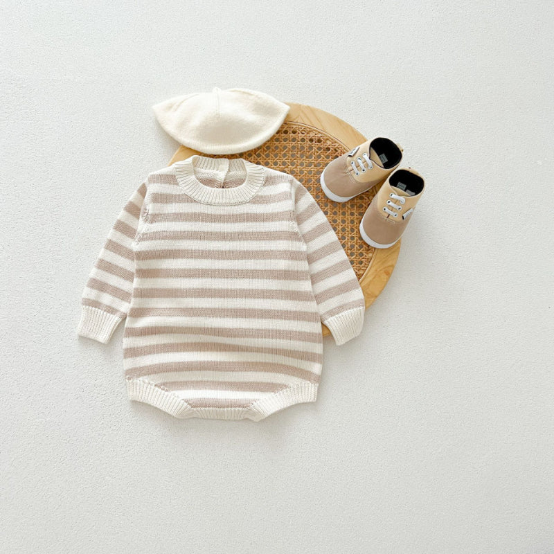 【BABY】ワイドボーダーニットロンパースSK100515