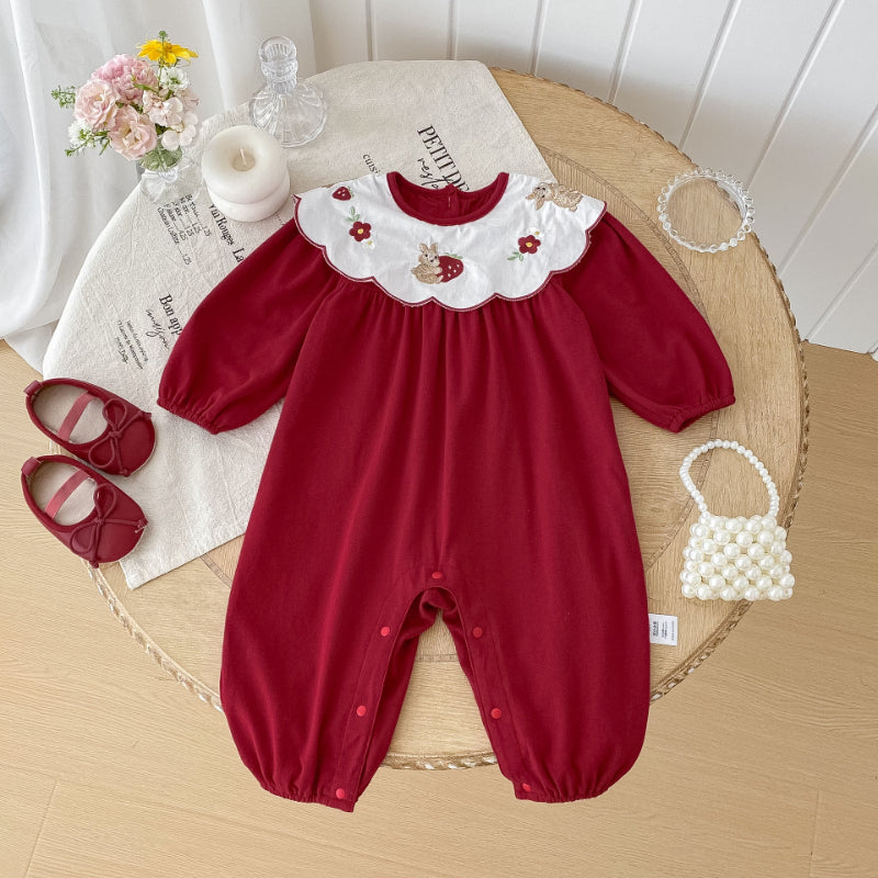 【BABY】小兔刺繍カバーオールSK092804