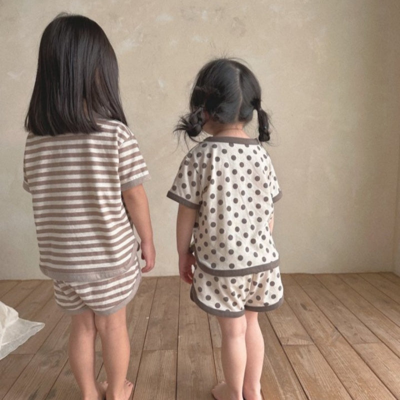 【BABY&KID】夏新作 ボーダー、ドットセットアップSK091215