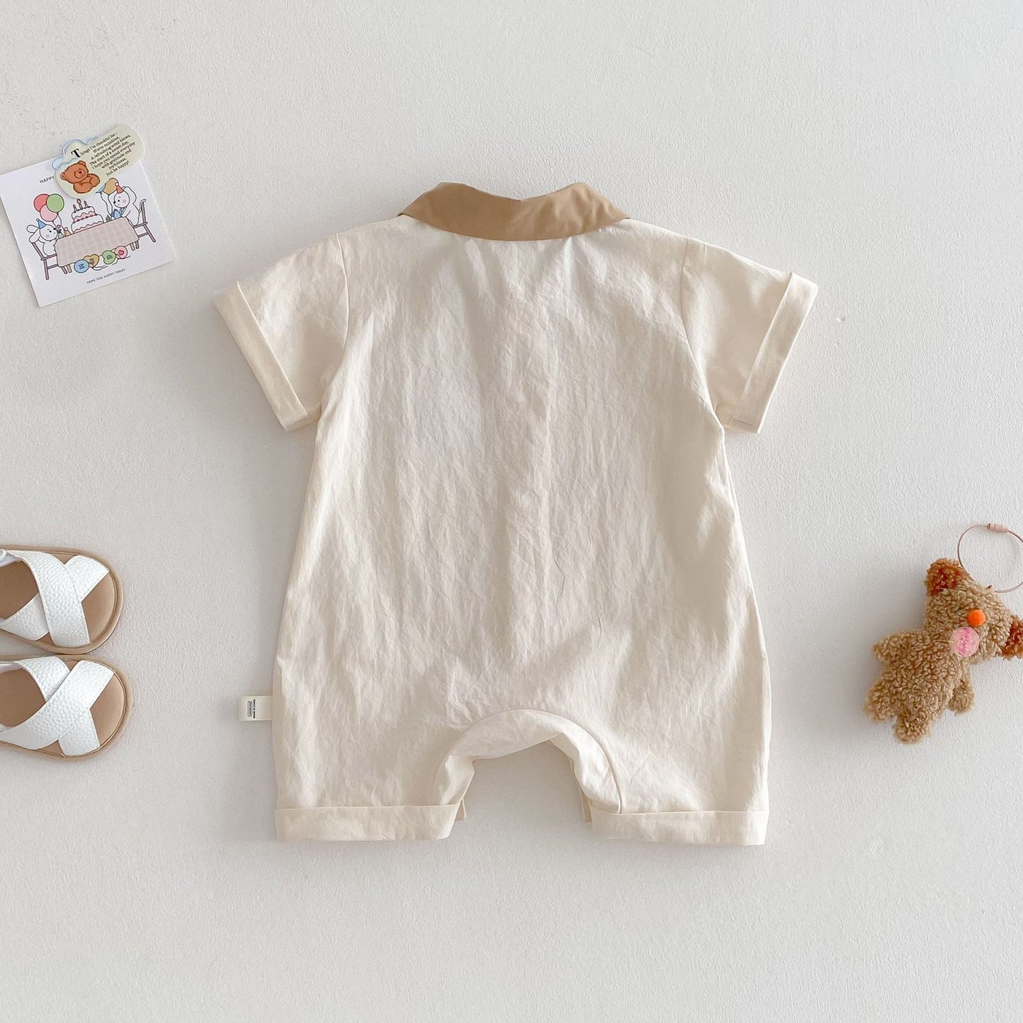 【BABY】夏新作 Cute bear刺繡ロンパースSK063102
