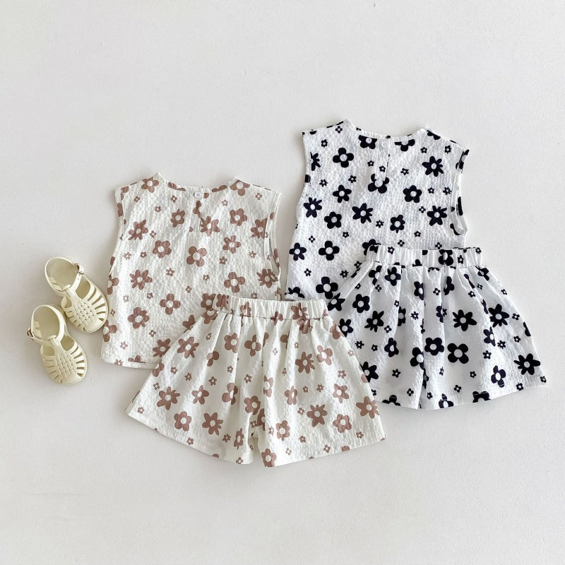 【BABY&KID】夏新作 フラワープリントセットアップSK080209