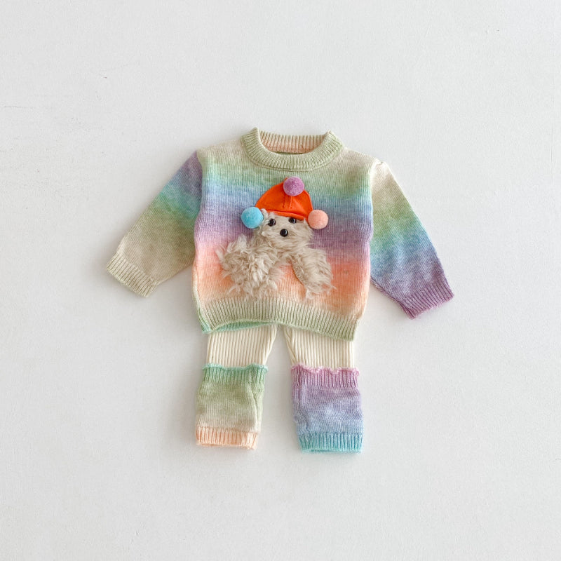 【BABY&KID】カラフルボーダーニットセットアップSK092432