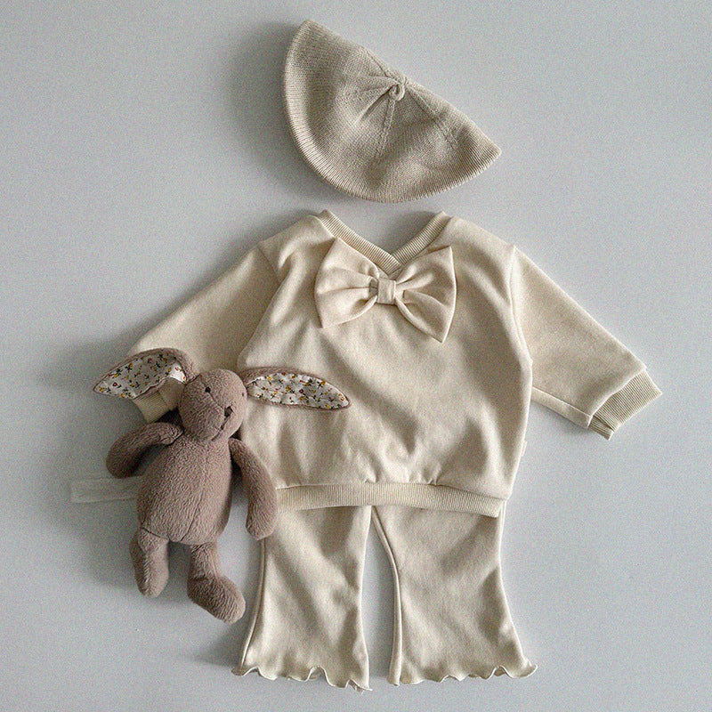 【BABY】無地蝶結び付きセットアップSK051613