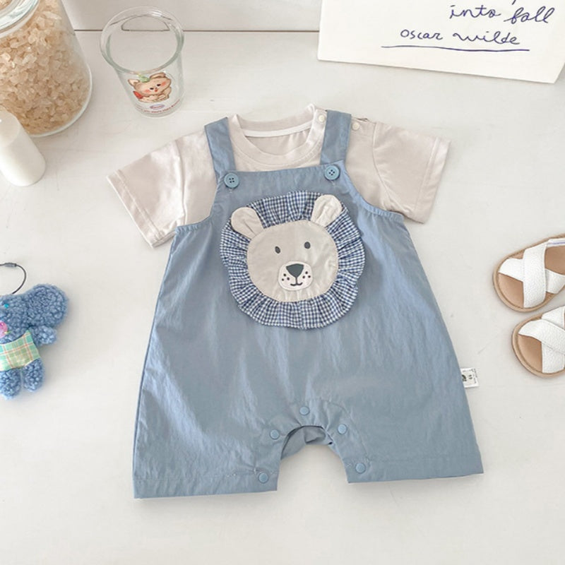【BABY】夏新作 ライオンサロペット&TシャツSK090614