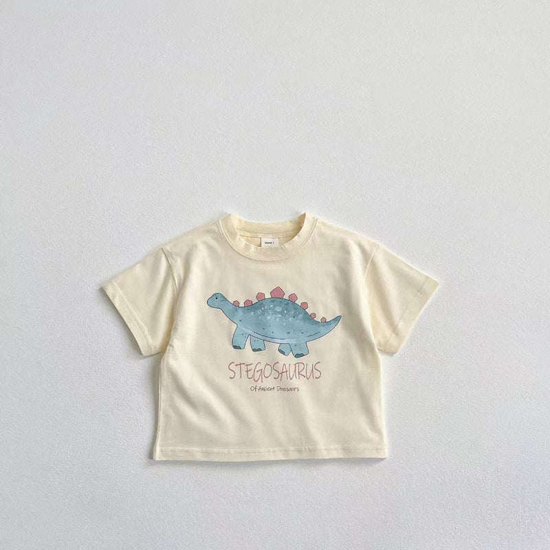 【BABY&KID】夏新作 恐竜プリントクルーネックTシャツSK090805