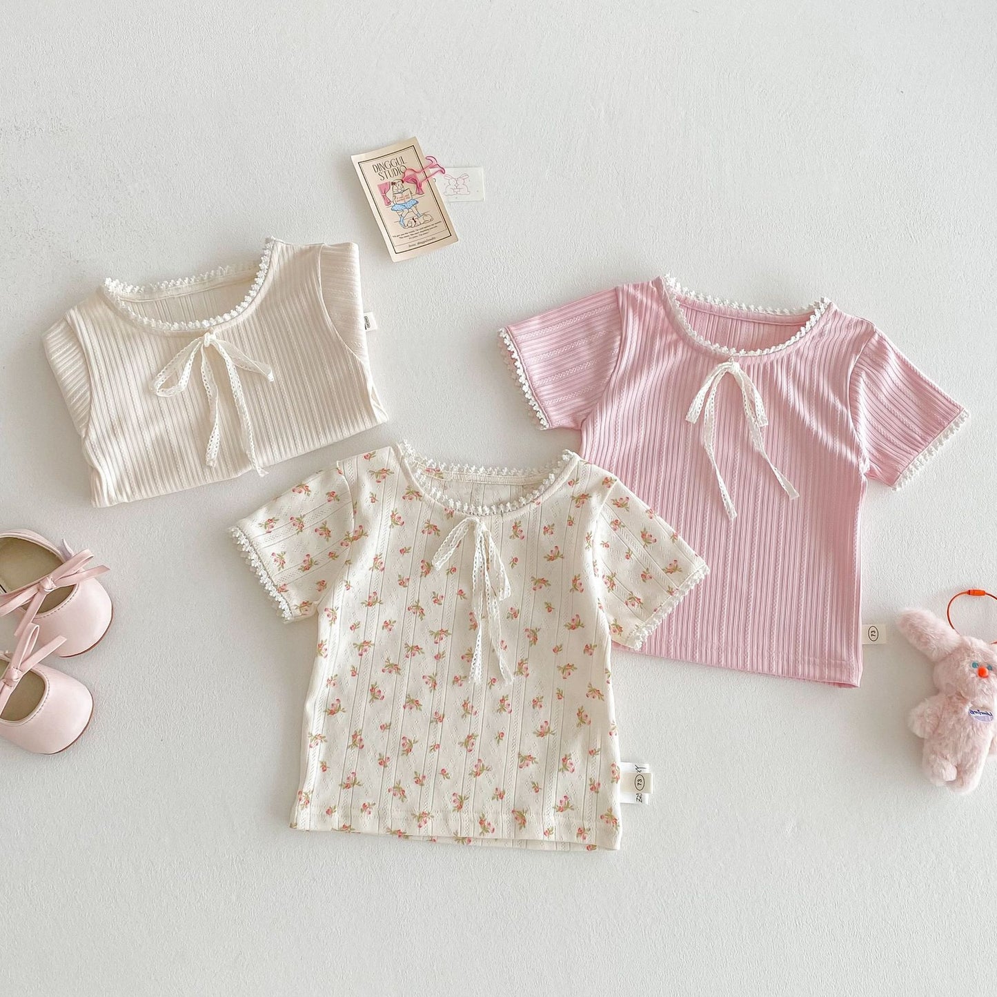【BABY&KID】夏新作 無地&小花柄コットンTシャツSKO71210