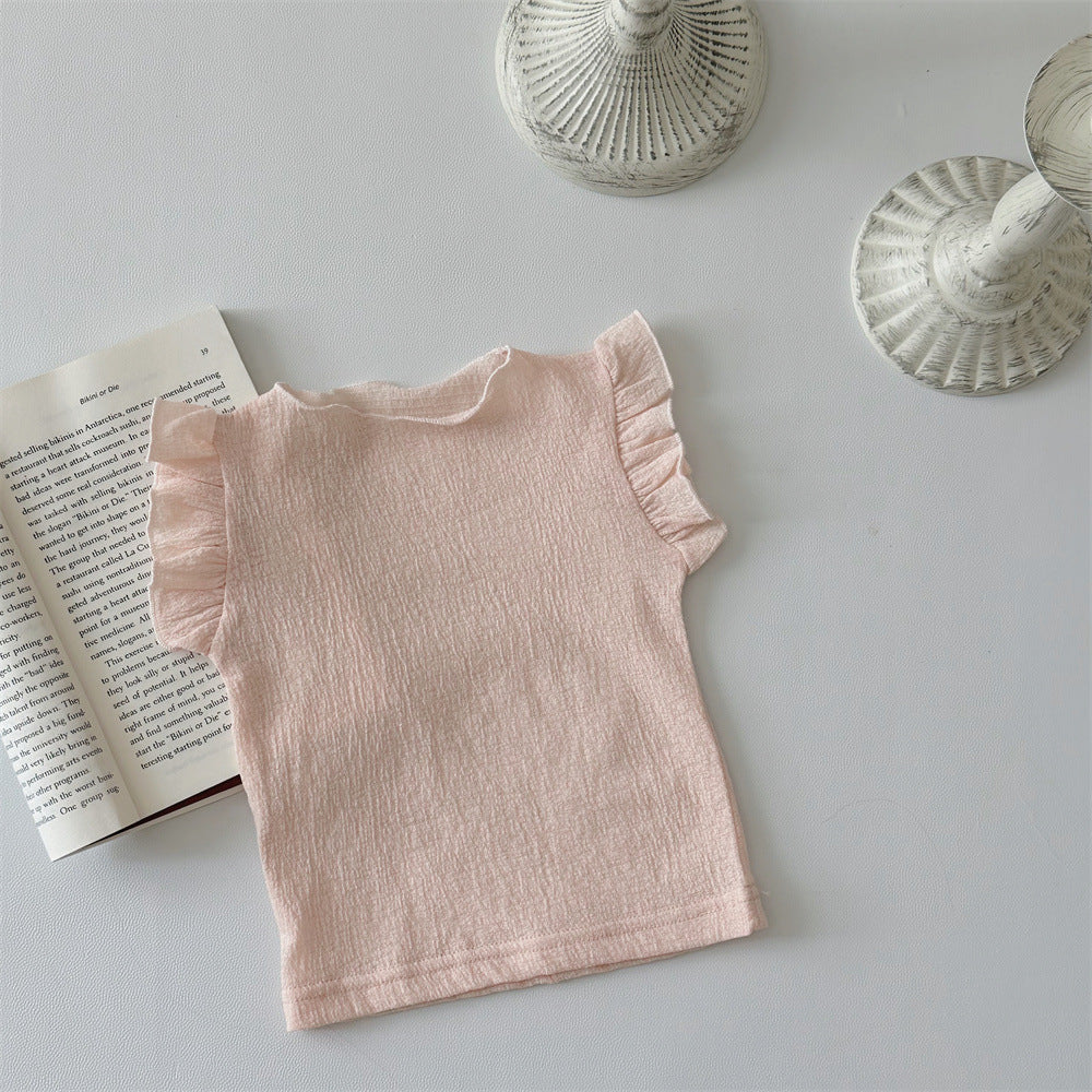 【BABY】夏新作 無地フリル袖TシャツSK091320