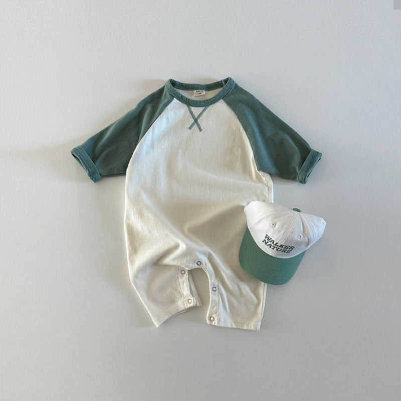 【BABY】配色カジュアルカバーオールSK101906