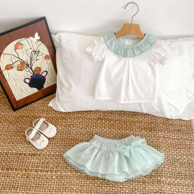 【BABY&KID】夏新作 クルーネックトップス&スカートパンツSK072315