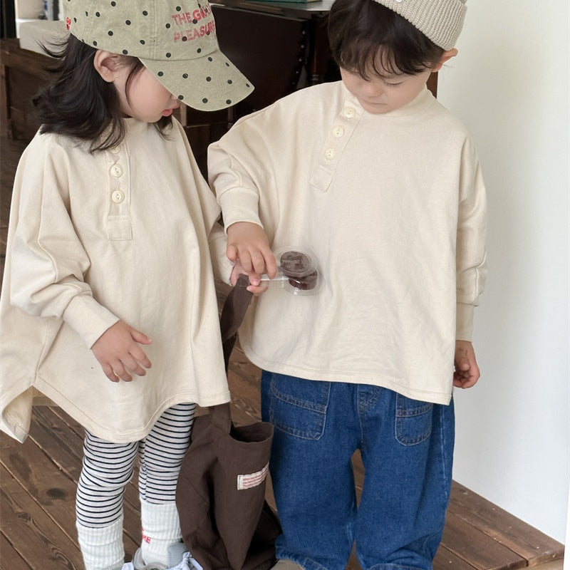 【BABY&KID】韓国風ピュアカラーバーサタイルTシャツSK023007