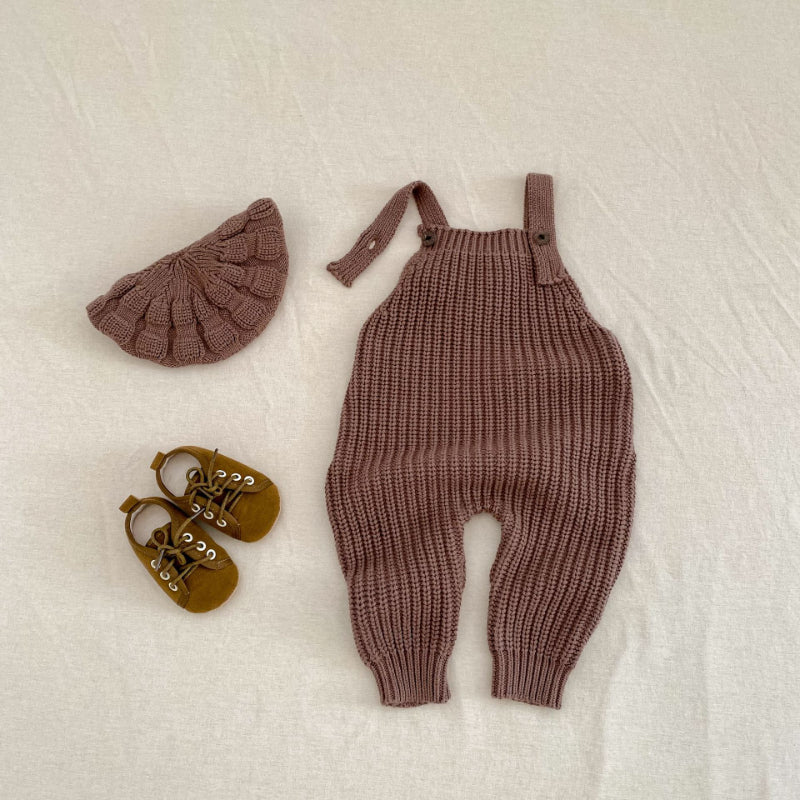 【BABY】厚手ニットサロペットカバーオールSK100728