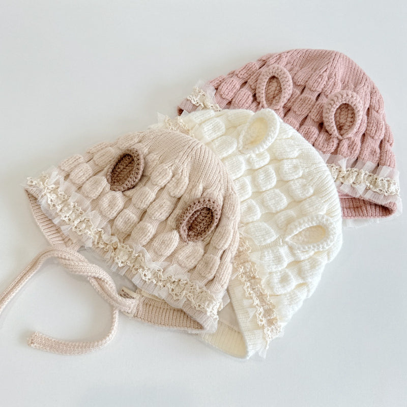【HAT】レース花柄ベビーボンネットSK101617
