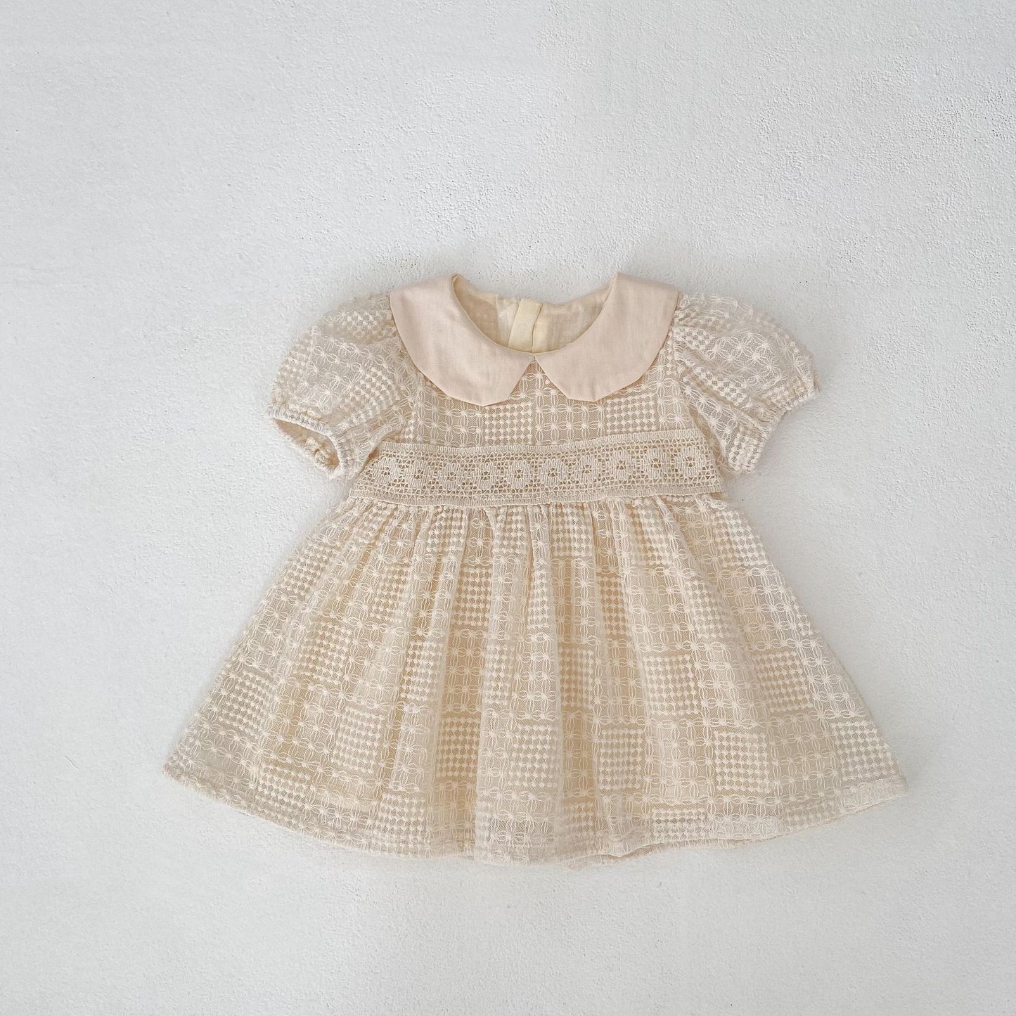 【BABY&KID】夏新作 パフスリーブ刺繡ワンピースSK063106