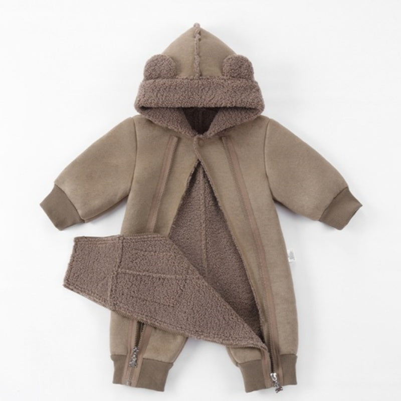 【BABY】冬新作北欧風ボア風ダブルジップカバーオールSK102628