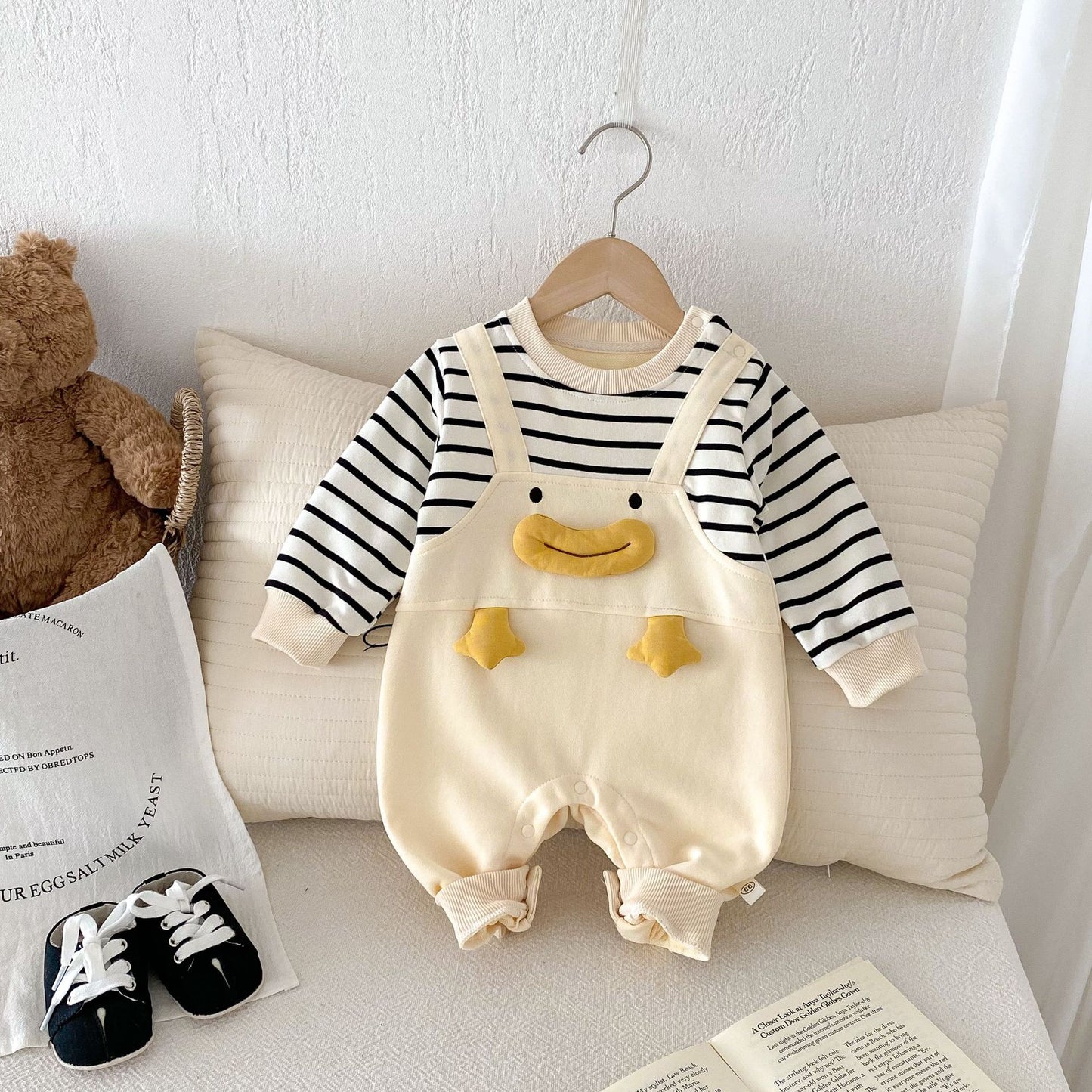 【BABY】レイヤードダックボーダーロンパースSK062413