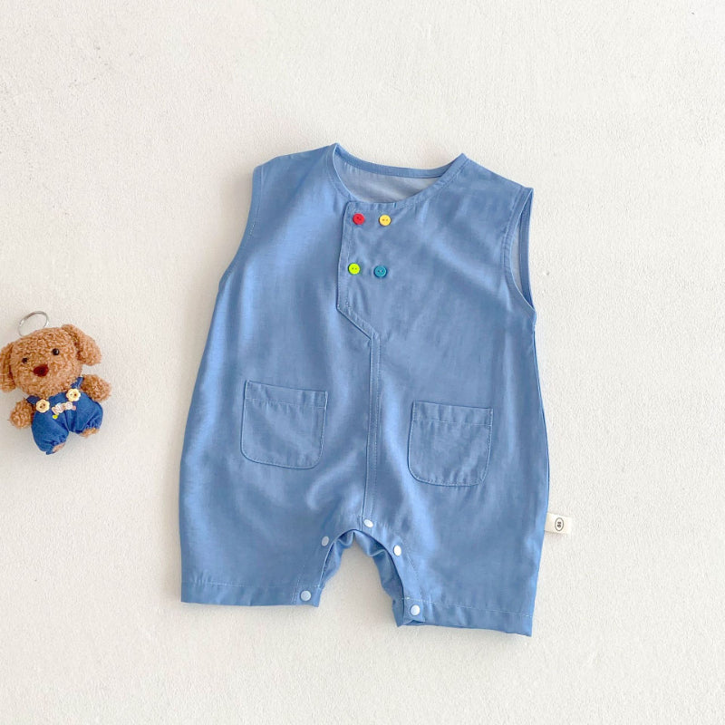 【BABY】夏新作 刺繍カートゥーンロンパースSK070102