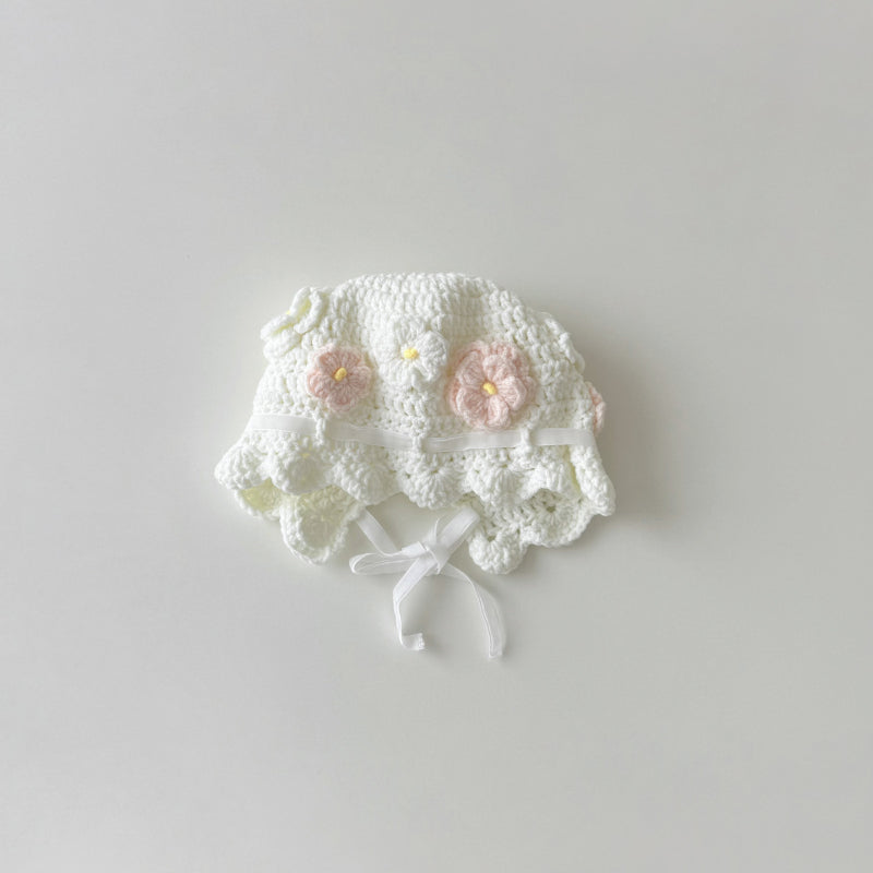 【HAT】透かし編み花柄ニット帽子SK101605