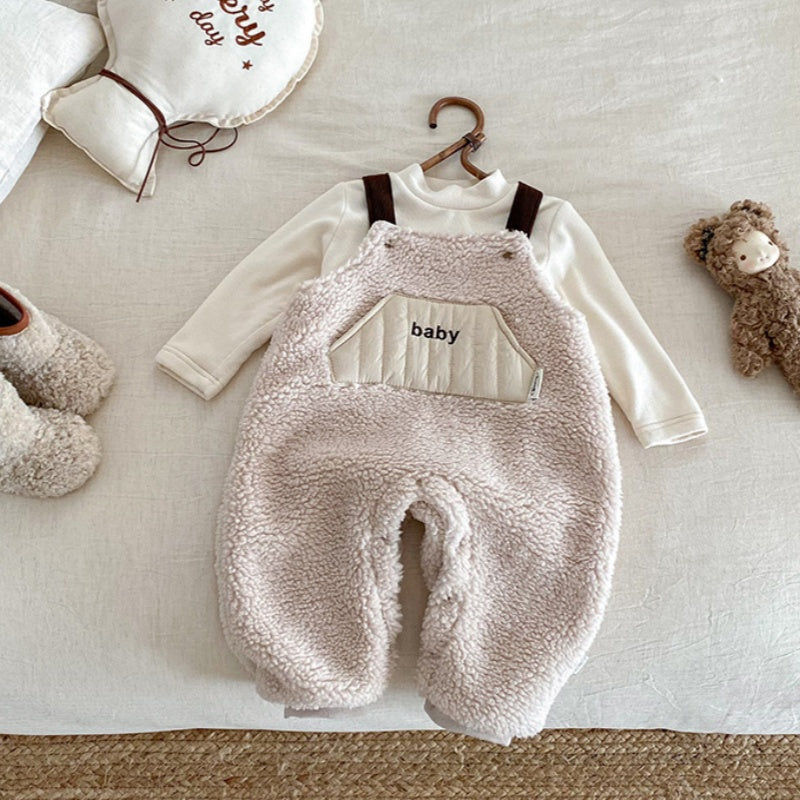 【BABY】冬新作 裏起毛ファーサロペットSK102120