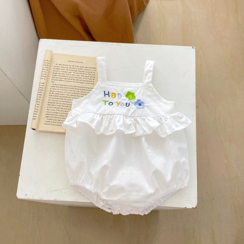 【BABY】夏新作 刺繍キャミロンパースSK090305