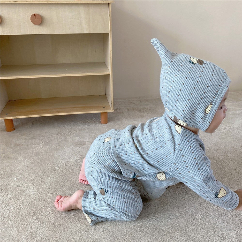 【BABY】梨柄ワッフルセットアップSK101556