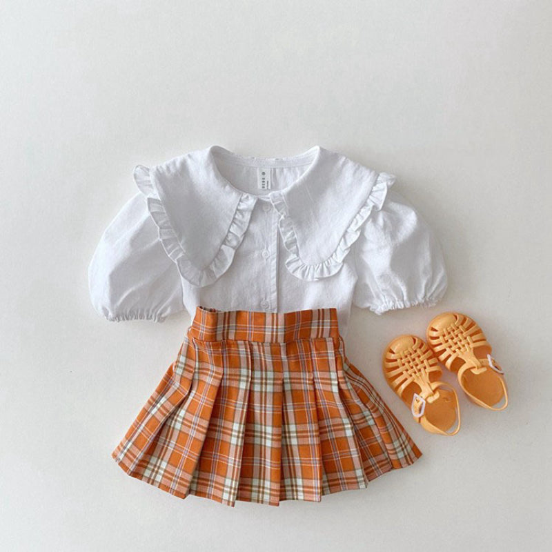 【BABY&KID】夏新作 韓国風シンプルコットンシャツSK082721