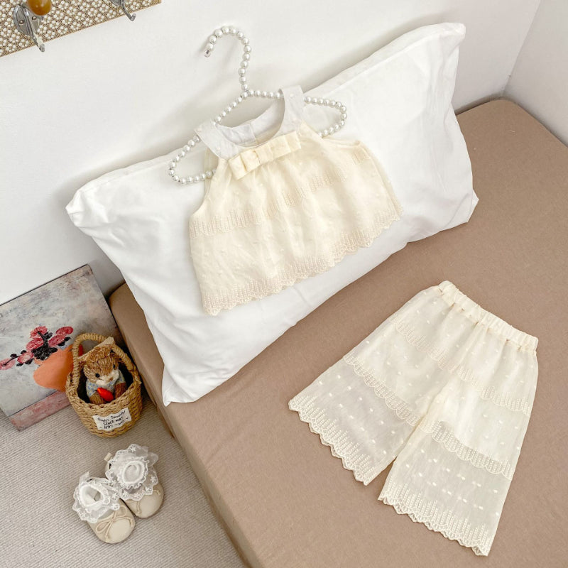 【BABY&KID】夏新作 クリームトップス&パンツSK080116