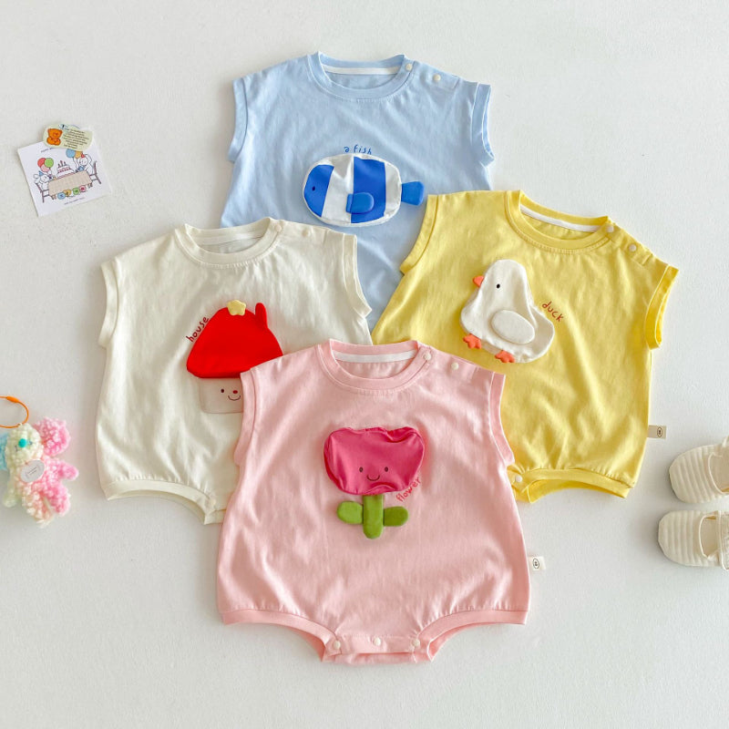 【BABY】夏新作 立体カートゥーンロンパースSK070122